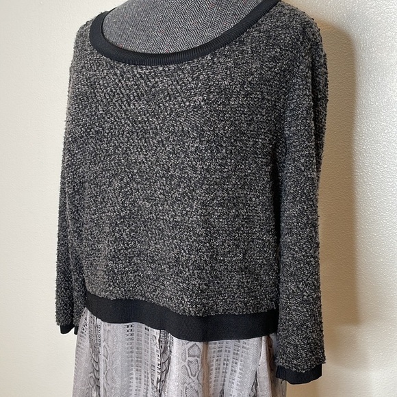 Elie Tahari For Design Nation Layered NY Sweater Top Chiffon Bottom Mixed Media - Picture 6 of 8